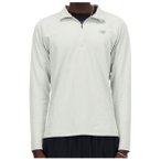 New Balance - Space Dye 1/4 Zip - Kunstfaserpullover Gr S grau/weiß