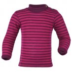 Engel - Baby-Shirt L/S geringelt - Merinounterwäsche Gr 98/104 lila/rosa
