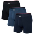 Saxx - Vibe Xtra Boxer Brief Fly 3-Pack - Kunstfaserunterwäsche Gr M blau