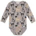 Minymo - Kid's Body L/S AOP Sweat - Alltagsunterwäsche Gr 56 grau