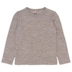 Mikk-Line - Kid's Merino Wool L/S Top - Merinolongsleeve Gr 104 braun/grau