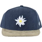 Bavarian Caps Edelweiß: Filzapplique Snapback Cap  Basecaps blau Größe ONE SI
