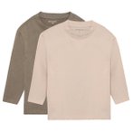 Minymo - Kid's T-Shirt L/S Loose Fit (2-Pack) - Longsleeve Gr 80 beige