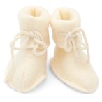 Engel - Baby-Schühchen mit Bändel - Hüttenschuhe 50/56 beige/weiß