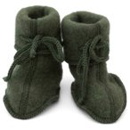 Engel - Baby-Schühchen mit Bändel - Hüttenschuhe 62/68 oliv