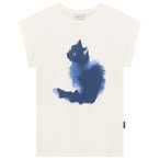 DEDICATED - Women's T-Shirt Visby Watercolor Cat - T-Shirt Gr S weiß