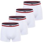 FILA Herren Boxer Shorts, 4er Pack - Logobund, Cotton Stretch, einfarbig, Größ