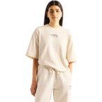 New Balance Trackside Relaxed Damen T-Shirt ( Hellgrau L)