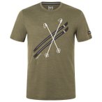 super.natural - Kryssede Ski Tee - Merinoshirt Gr S oliv
