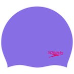 Speedo - Plain Moulded Silicone Cap Junior - Badekappe lila/rot