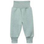 Engel - Baby Hose mit Nabelbund - Fleecehose Gr 86/92 grau/türkis