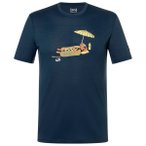 super.natural - Hot Dog Tee - Merinoshirt Gr L blau