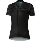 SHIMANO W's SAGAMI Short Sleeve Zip Jersey Black, Größe L in Schwarz
