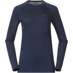 Bergans Inner:Pure Merino  Damen  Langarm Unterhemden blau Größe M Trekking  S
