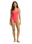 Seafolly Retro One Piece Damen Badeanzug ( Hellbraun 42 Größe,)