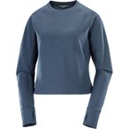 Salomon Essential Lightwarm Crewneck  Damen  Pullover blau Größe L Trekking  E