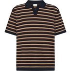 KnowledgeCotton Apparel Striped Knitted Polo  Herren  T-Shirts braun Größe S L