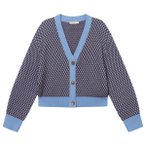 DEDICATED - Women's Cardigan Kanan Bubble Knit - Cardigan Gr M blau/grau