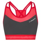 La Sportiva Women's Wafaa Top Sport Bra, M, carbon/hibiscus
