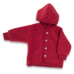 Engel - Kinder Kapuzenjacke mit Holzknöpfen - Wolljacke Gr 62/68 rot