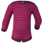 Engel - Baby Body L/S mit Druckknöpfen geringelt Gr 86/92 lila
