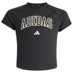 adidas - Girl's Sport Seasonals Collegiate Typography Tee - T-Shirt Gr 116 grau/
