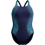 Speedo Digital Printed Medalist Damen Badeanzug ( Blau 34 Größe,)