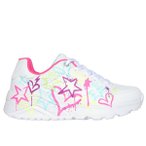 SKECHERS Kinder Lifestyle-Sch. nieder Ki STAR & HEART PRINTED LACE UP SNEAKE, Gr