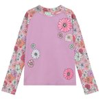 Color Kids - Kid's T-Shirt L/S with Chest Print - Lycra Gr 92 rosa