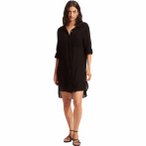 Seafolly Crinkle Twill Beach Shirt Damen Bluse ( Schwarz S)