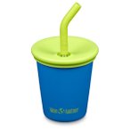 Klean Kanteen - Kid's Steel Cup with Straw Lid - Becher Gr 296 ml blau