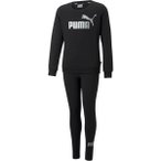 PUMA Kinder Sportanzug Logo Crew FL Leggings Se, Größe 104 in Schwarz