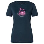 super.natural - Women's Mrs Crab Tee - Merinoshirt Gr M blau/rosa