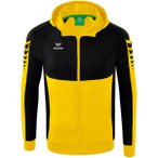 ERIMA Herren Six Wings Trainingsjacke mit Kapuze, Größe 128 in Schwarz