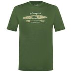super.natural - River Pleasure Tee - Merinoshirt Gr S oliv