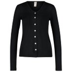 Engel - Damen Cardigan Feinripp - Wolljacke Gr 34/36 schwarz