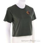 Black Diamond Faded Crop Damen T-Shirt-Oliv-Dunkelgrün-S