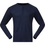 Bergans Lysebu Wool Henley  Herren  Longsleeves blau Größe L Trekking  Schnell