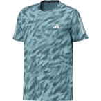ADIDAS Herren T-Shirt Own The Run Allover-Print, Größe S in Grün