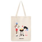 DEDICATED - Tote Bag Torekov BBQ - Tasche Gr One Size weiß/beige