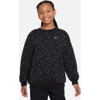 NIKE Kinder Sweatshirt G NSW CLUB FLC OVRSZD CRW LOGO, Größe M in Schwarz