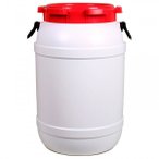 Basic Nature - Weithalstonne Rund - Schutzbox Gr 68,5 l weiß/rot