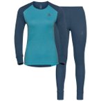 ODLO Damen Funktionsunterwäsche "Active Warm Eco" Set 2-teilig, Größe L in Bl