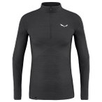 Salewa - Zebru Med Warm AMR Half Zip Tee - Merinounterwäsche Gr M grau/schwarz