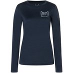 Super.Natural Art Logo Bio J  Damen  Longsleeves Merino blau Größe XS Trekking