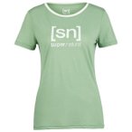super.natural - Women's The Essential Logo Tee - Merinoshirt Gr L grün