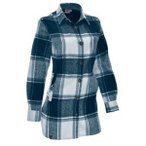 MAUL Damen Bluse Sanremo lange Flanell Bluse, Größe 38 in Blau