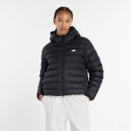 NEW BALANCE Damen Jacke Sport Essentials Hooded Puffer Jacket, Größe L in Schw