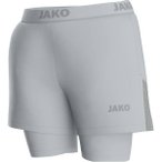 JAKO Damen Tight 2-in-1 Short Power, Größe 42 in Silber