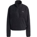 ADIDAS Damen Rolli City Tech High Pile Fleece Half-Zip, Größe L in Schwarz